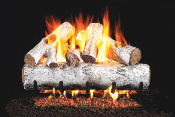 fireplace logs white birch